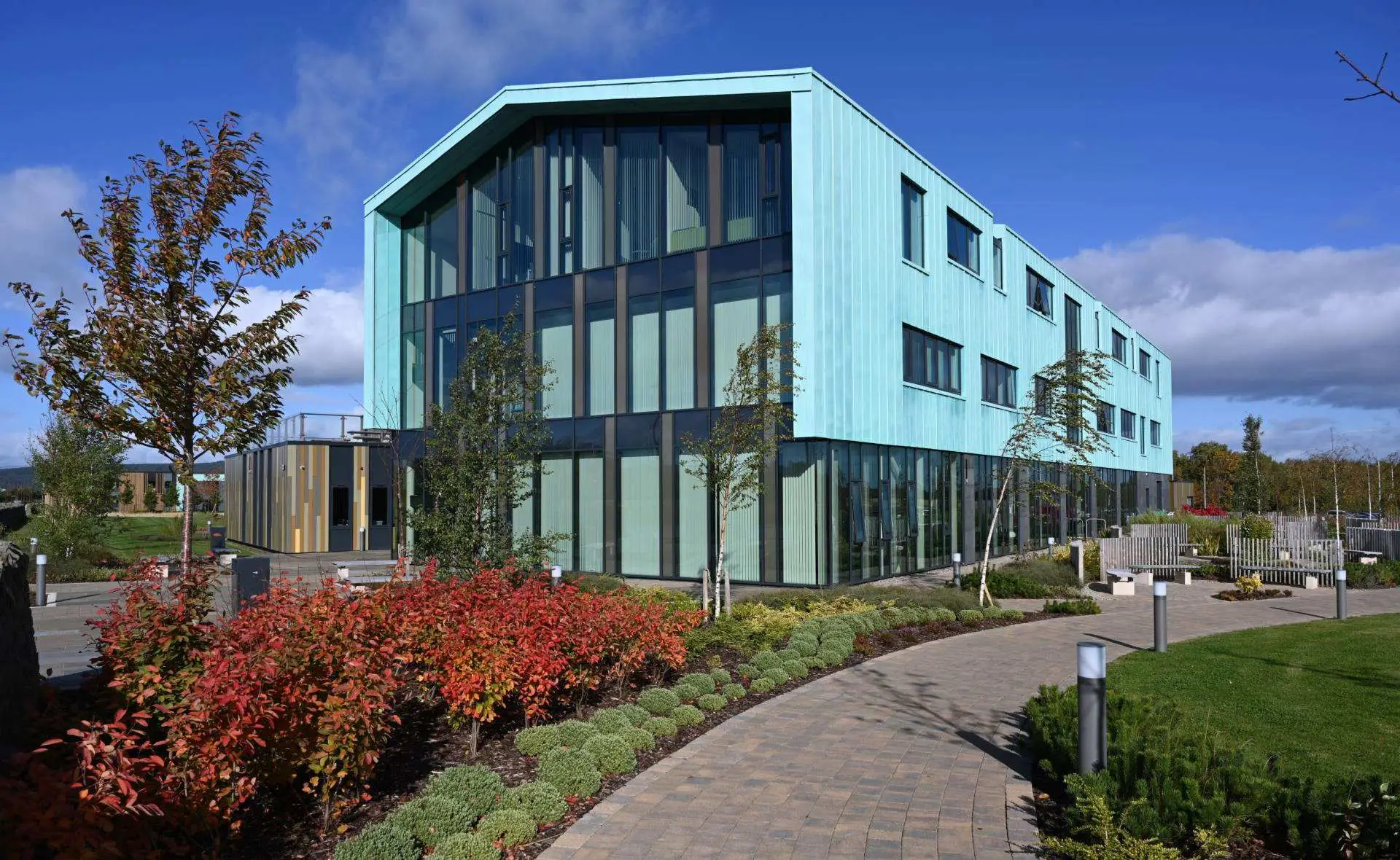 Outside HIE's head office, An Lochran on Inverness Campus